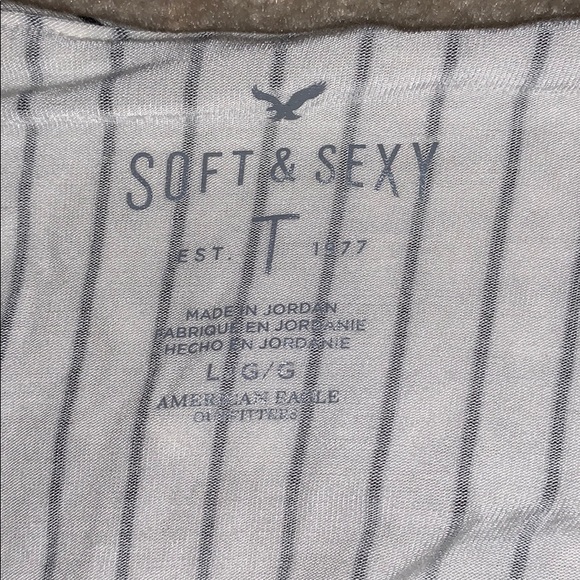 Striped Shirt w/ Shoulder Slit - Picture 2 of 2